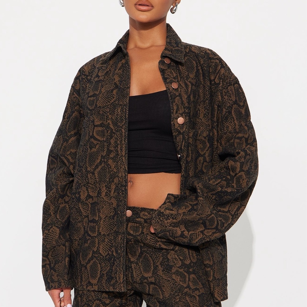 Fashion Nova Snake Print Jacket
